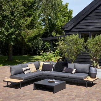 Woood Trädgårdset med Kuddar <strong>Bari</strong>  Mörkgrå
