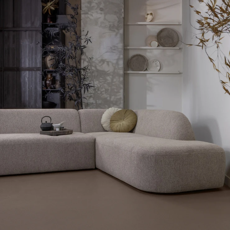 Woood Hörnsoffa Höger Sloping Beige