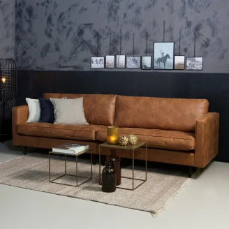 Woood Soffa 3-Sits <strong>Rodeo</strong>  Cognac Eco-Läder
