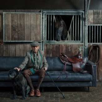 Woood Soffa 3-Sits <strong>Rodeo</strong>  Svart Eco-Läder