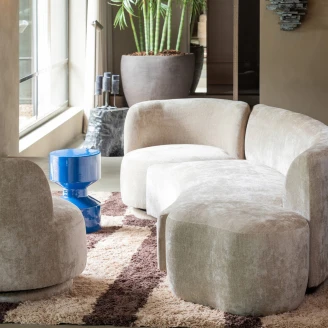 Woood Set med Soffa, Fåtölj och Puff <strong>Popular</strong>  Beige