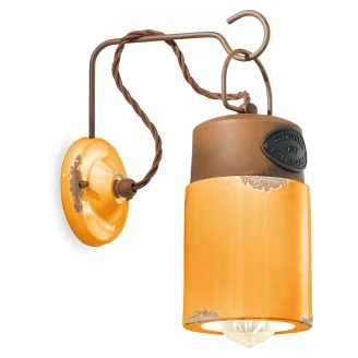 Ferroluce Vägglampa <strong>Gamma Industrial</strong>  Vintage Gul