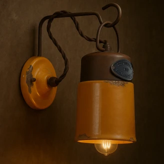 Ferroluce Vägglampa <strong>Gamma Industrial</strong>  Vintage Gul