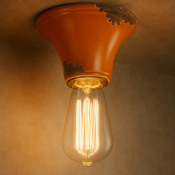 Ferroluce Taklampe Alpha Vintage Oransje