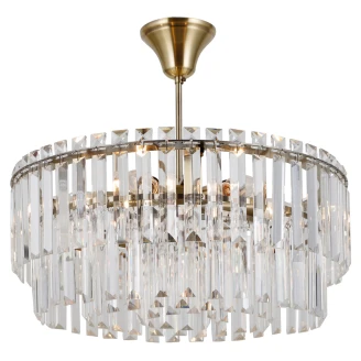 Taklampa <strong>Brenza</strong>  M Transparent Kristall, Antikbrons Blank Ø 48 cm