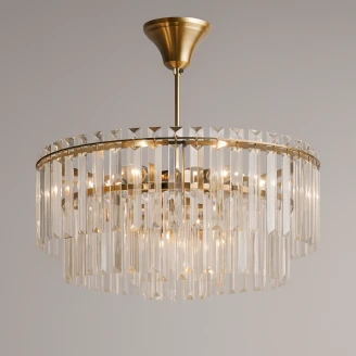 Taklampa <strong>Brenza</strong>  M Transparent Kristall, Antikbrons Blank Ø 48 cm