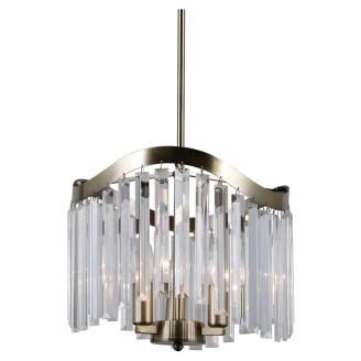 Hängande Lampa <strong>Glacia</strong>  M Transparent Kristall, Antikbrons Blank