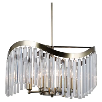 Hängande Lampa <strong>Glacia</strong>  L Transparent Kristall, Antikbrons Blank