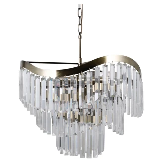 Hängande Lampa <strong>Glacia</strong>  XL Transparent Kristall, Antikbrons Blank