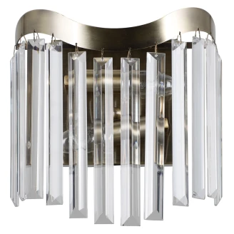 Vägglampa <strong>Glacia</strong>  Transparent Kristall, Antikbrons Blank