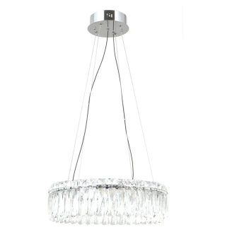 Hängande Lampa <strong>Vinda</strong>  Transparent Kristall, Krom Blank Ø 45 cm
