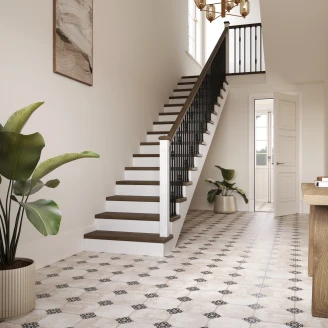 Klinker <strong>Veranda</strong>  Vit-Svart Matt-Blank 23x23 cm