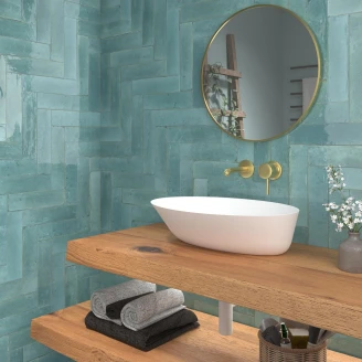 Dune Klinker <strong>Agadir</strong>  Turquesa Blank 7x28 cm