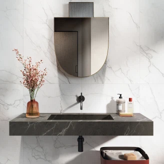 Marmor Klinker <strong>Venata</strong>  Vit-Grå Matt 60x120 cm