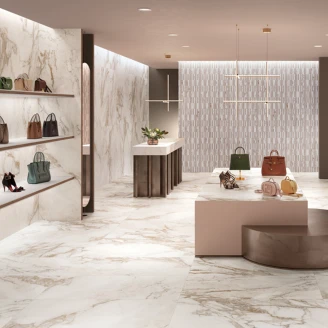 Marmor Klinker <strong>Celesta</strong>  Vit-Guld Matt-Struktur 3D 60x120 cm