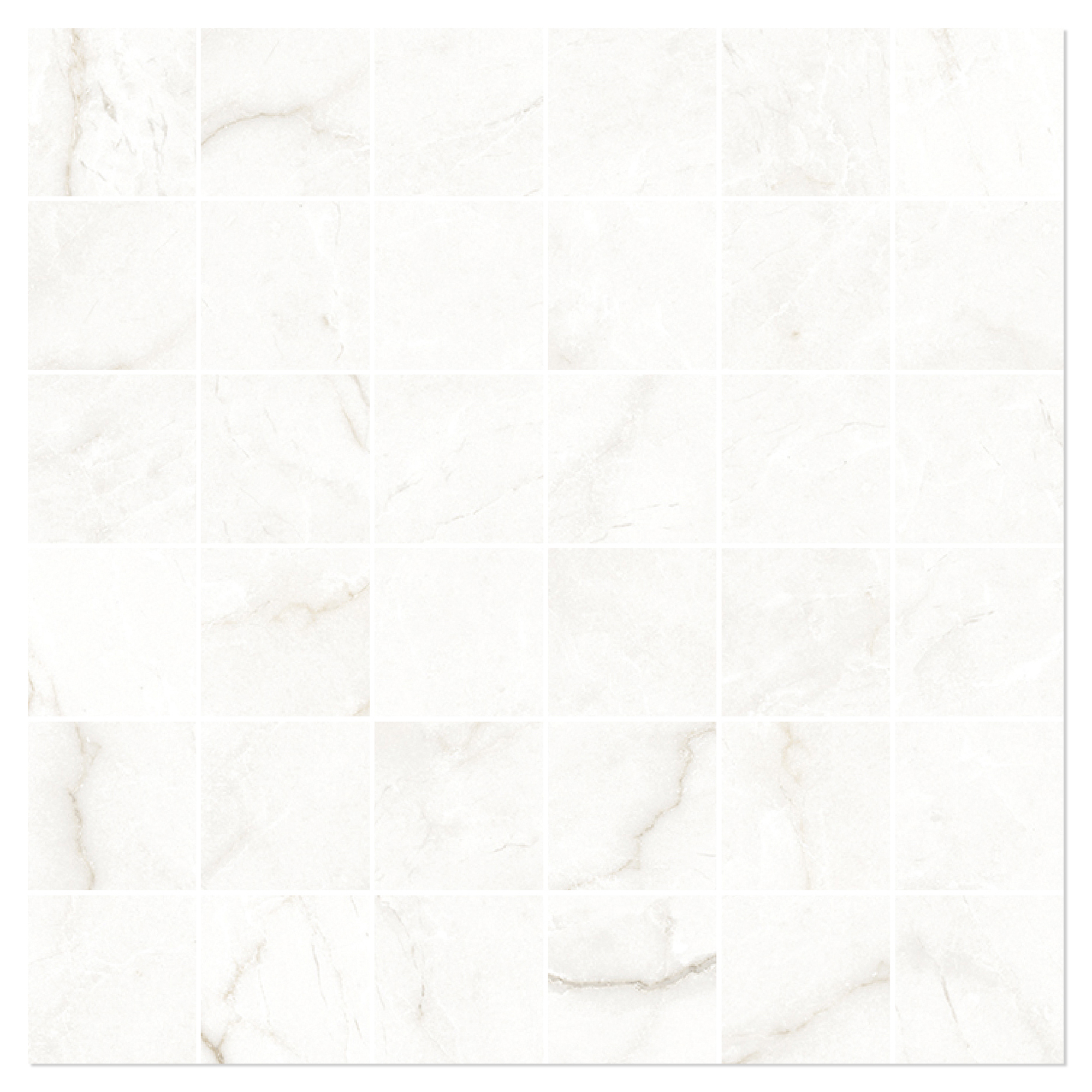 Marmor Mosaik Klinker Venata Vit-Guld Matt-Satin 30x30 (5x5) cm