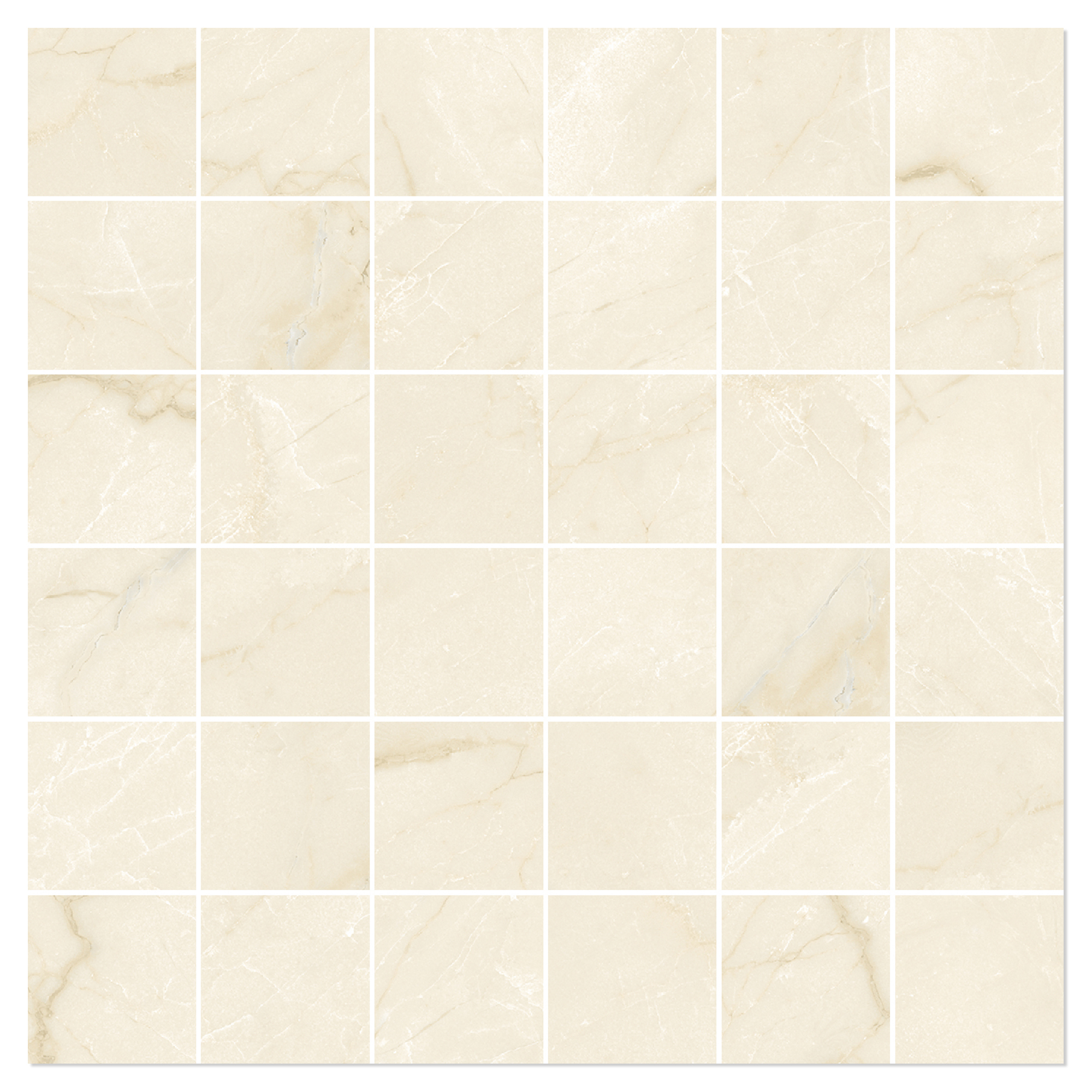 Marmor Mosaik Klinker Venata Ljusbeige Matt-Satin 30x30 (5x5) cm