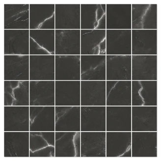Marmor Mosaik Klinker <strong>Venata</strong>  Svart Matt-Satin 30x30 (5x5) cm