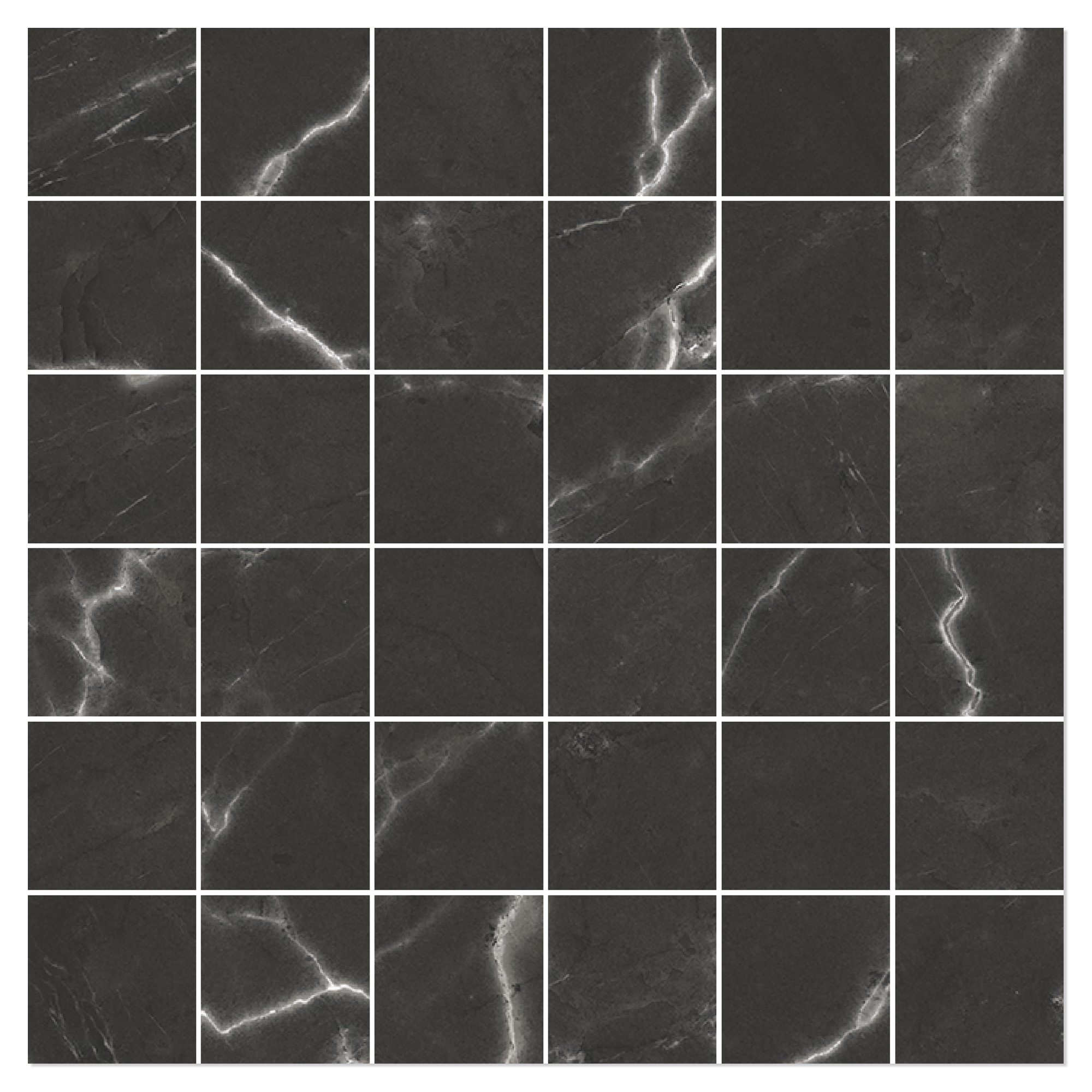 Marmor Mosaik Klinker Venata Svart Matt-Satin 30x30 (5x5) cm