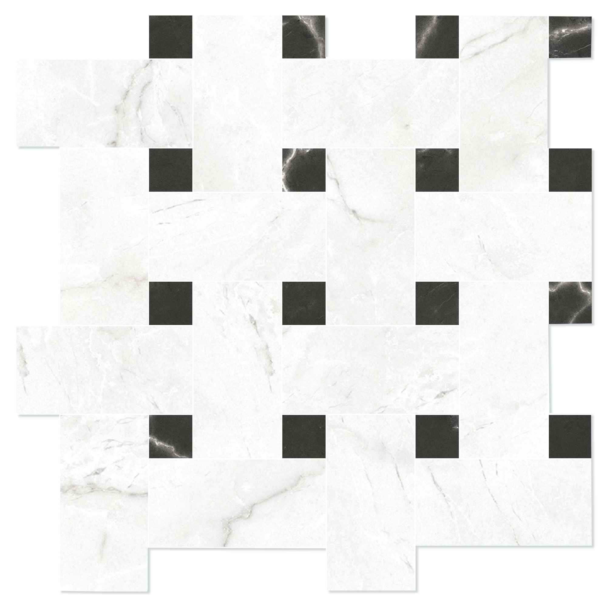 Marmor Mosaik Klinker Venata Vit-Grå Knit Matt-Satin 30x30 cm