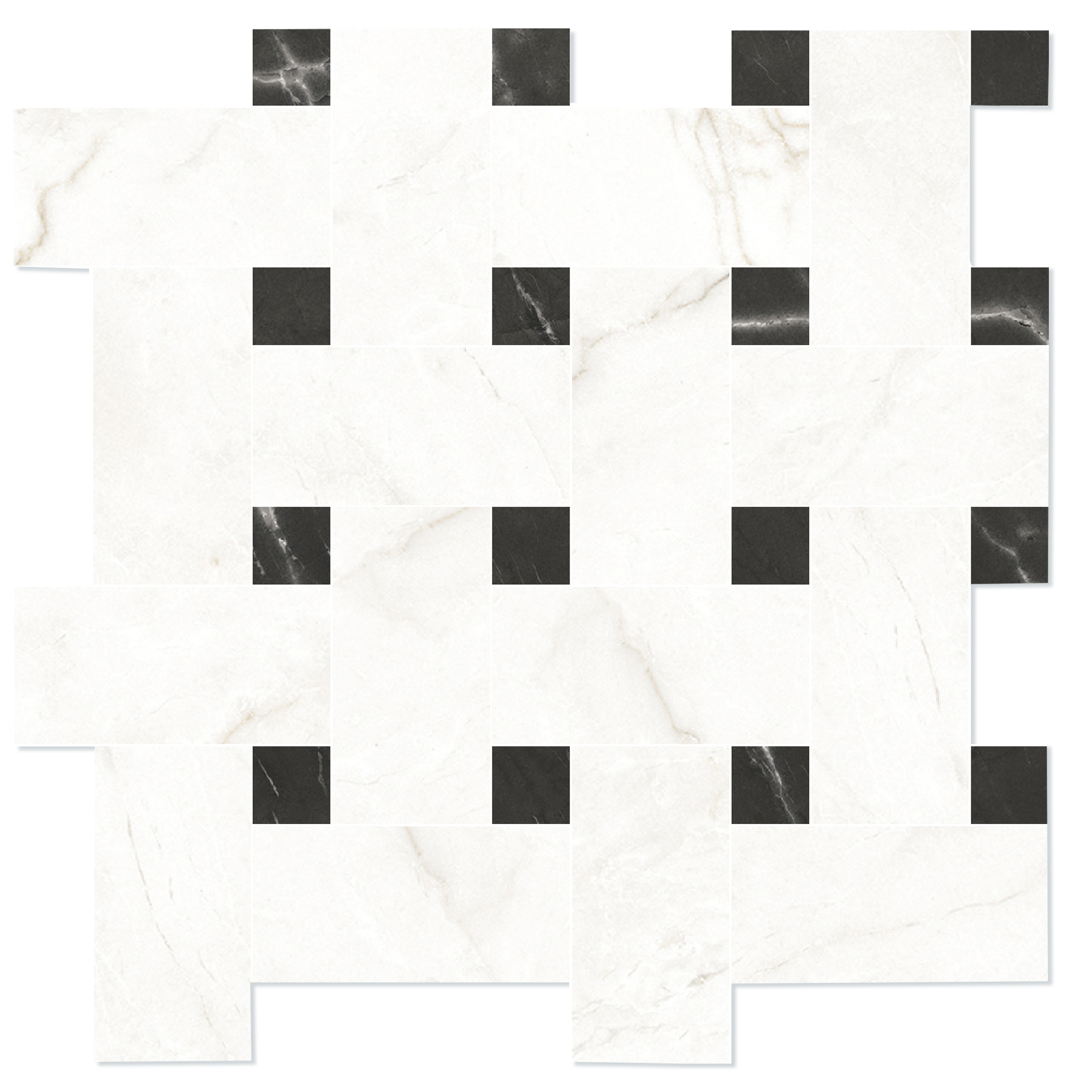 Marmor Mosaik Klinker Venata Vit-Guld Knit Matt-Satin 30x30 cm