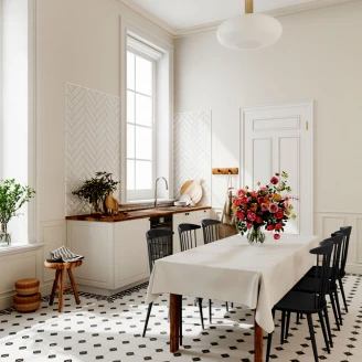 Klinker <strong>Oxford</strong>  Vit Mönstrad Sida 33x33 cm