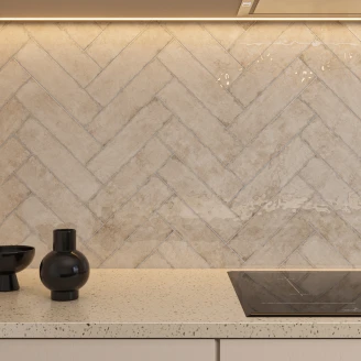 Kakel <strong>Velour</strong> Beige Blank 7.5x30 cm