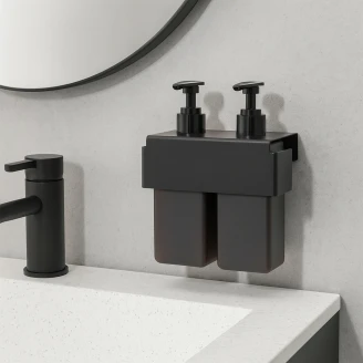 Dubbelhållare för Tvåltvålsdispenser <strong>Mono</strong>  Svart Matt