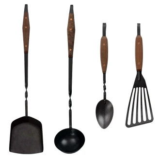 Barebones Set med Grillredskap 4 Delar <strong>Cowboy</strong>  Svart