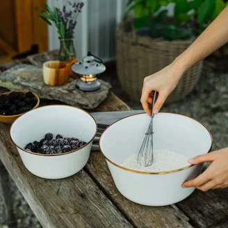 Barebones Set med Blandningsskål 2 st <strong>Ivra</strong>  Äggskalsvit