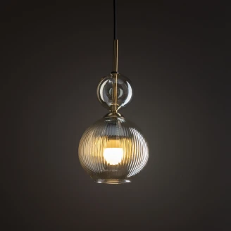 Hängande Lampa Uno Rund <strong>Elios</strong>  Brun Blank
