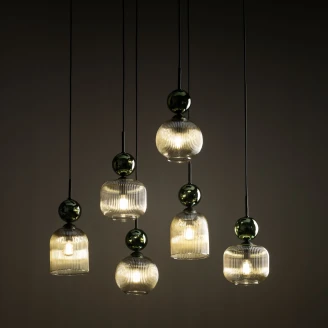 Hängande Lampa Hexa <strong>Elios</strong>  Grön Blank
