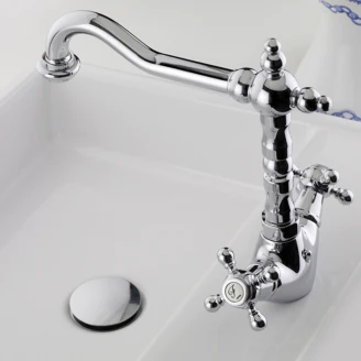 Tvättställsblandare <strong>Alderton</strong>  Cross Krom Blank