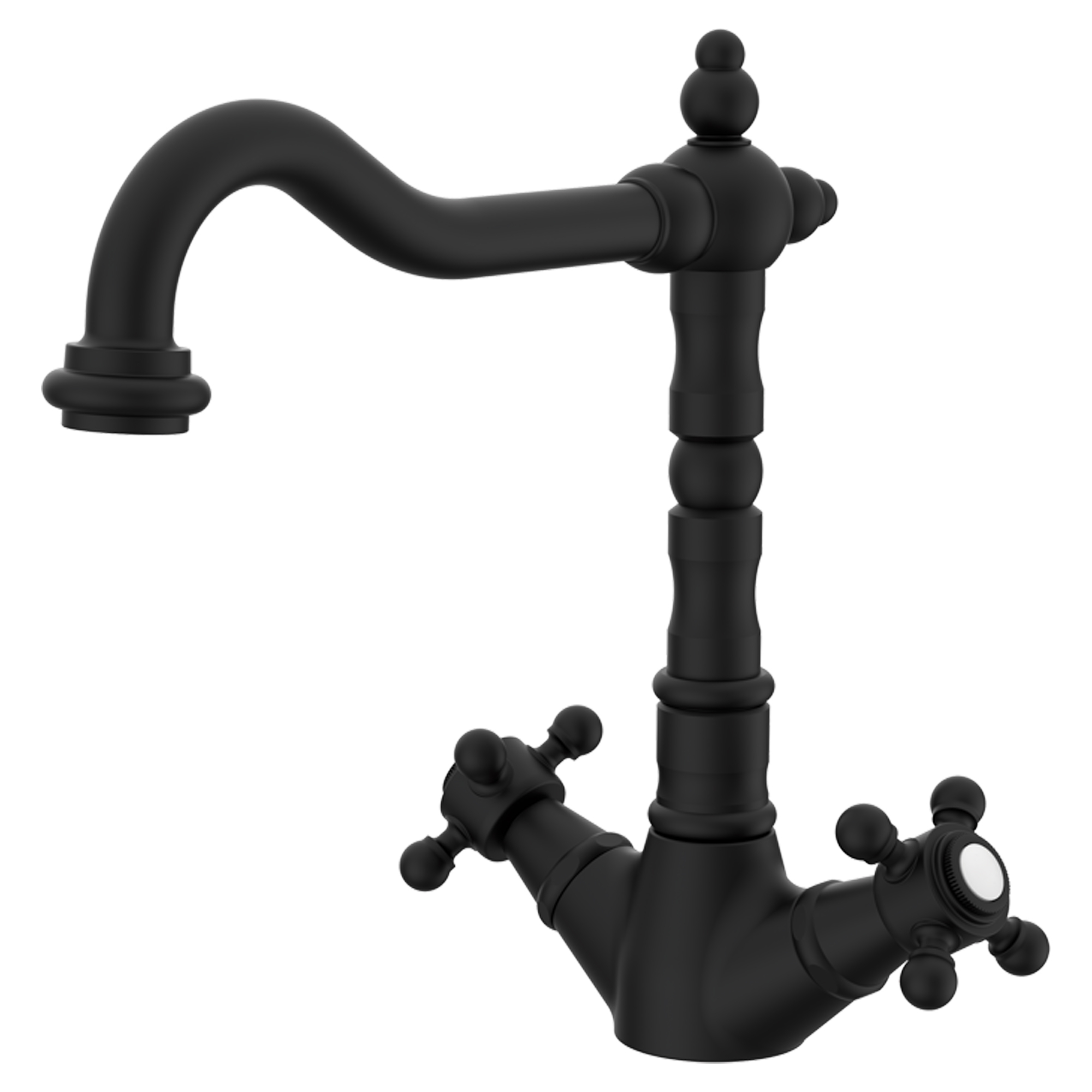 Tvättställsblandare Alderton Cross Svart Matt