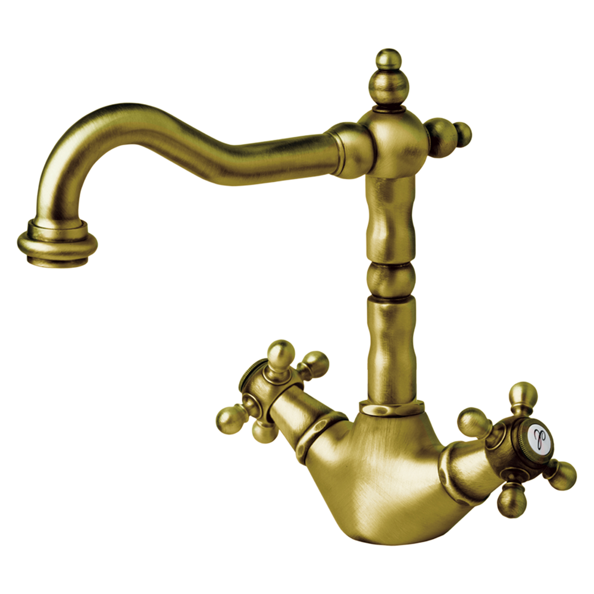 Tvättställsblandare Alderton Cross Mässing Matt