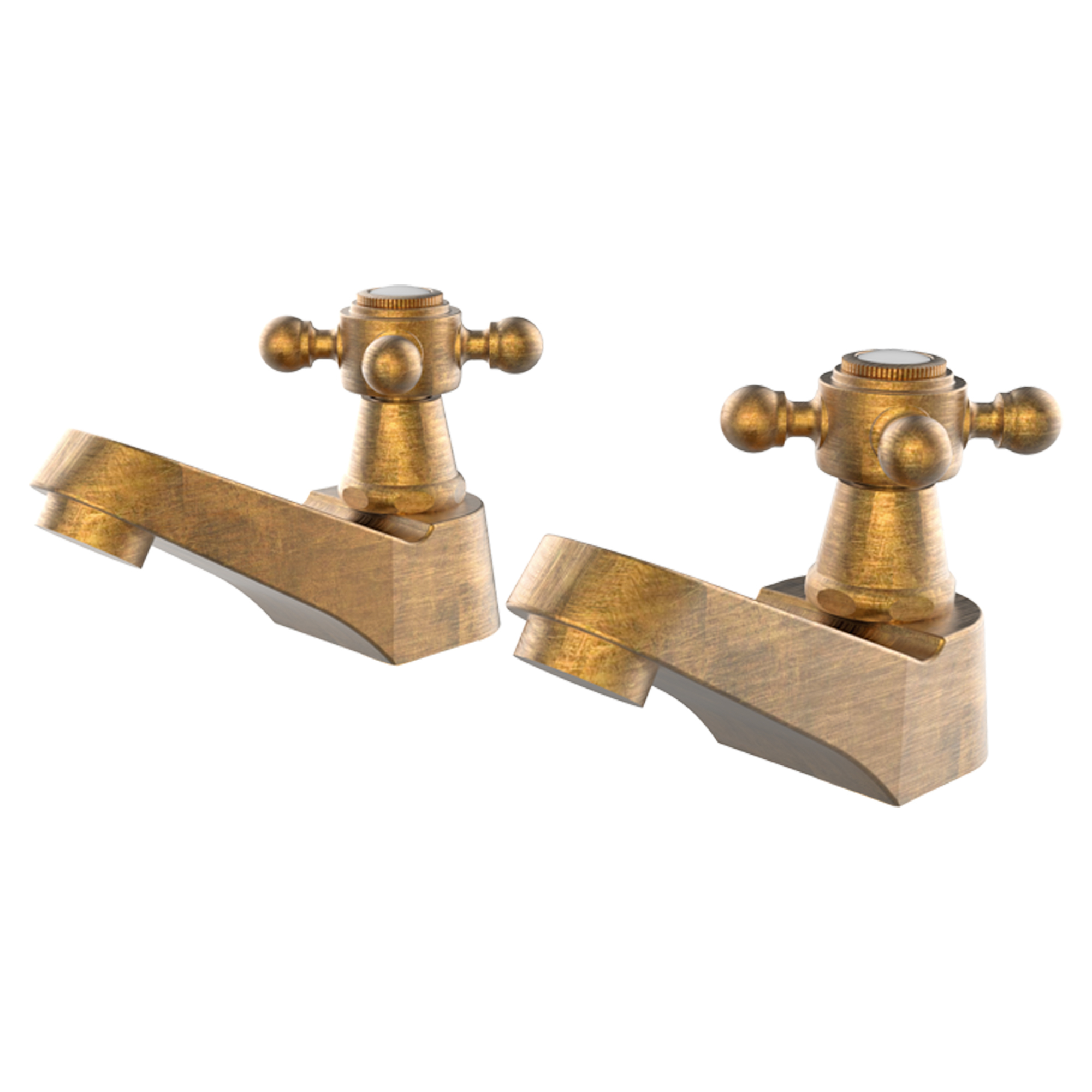 Tvättställsblandare Alderton Cross Set Mässing Matt