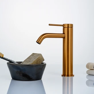 Tvättställsblandare <strong>Carenza</strong>  20 cm Brons Matt Hög