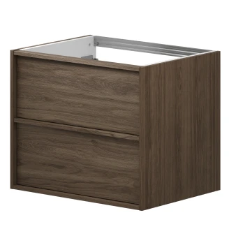 Tvättställsskåp <strong>Ekskär</strong>  Valnöt Matt 60 cm med Corian Handfat Vit Matt