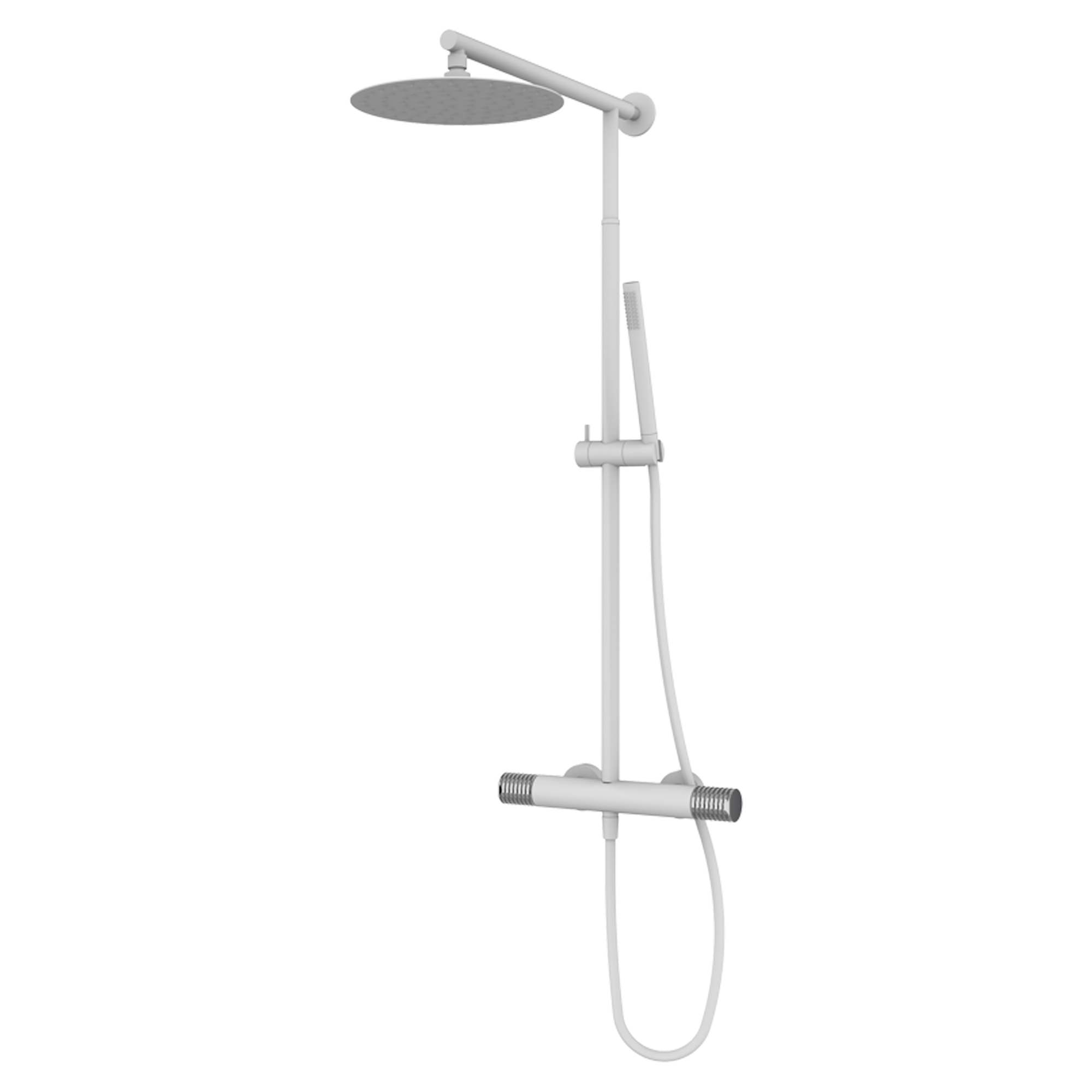 Takduschset Elandra Vit Matt med Termostat