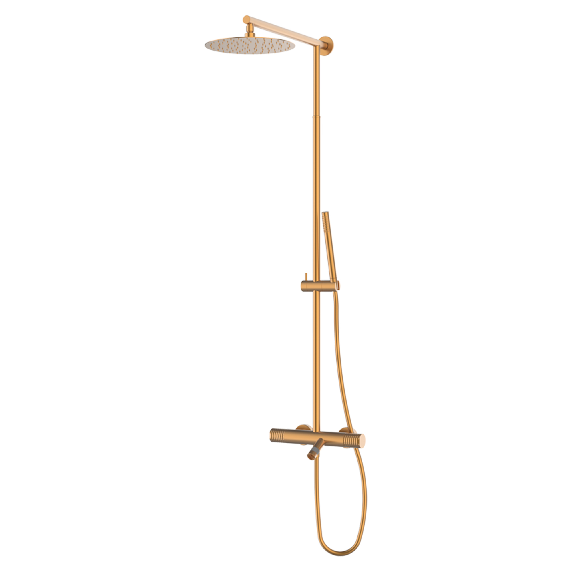 Takduschset med Badkarsblandare Elandra Brons Matt med Termostat