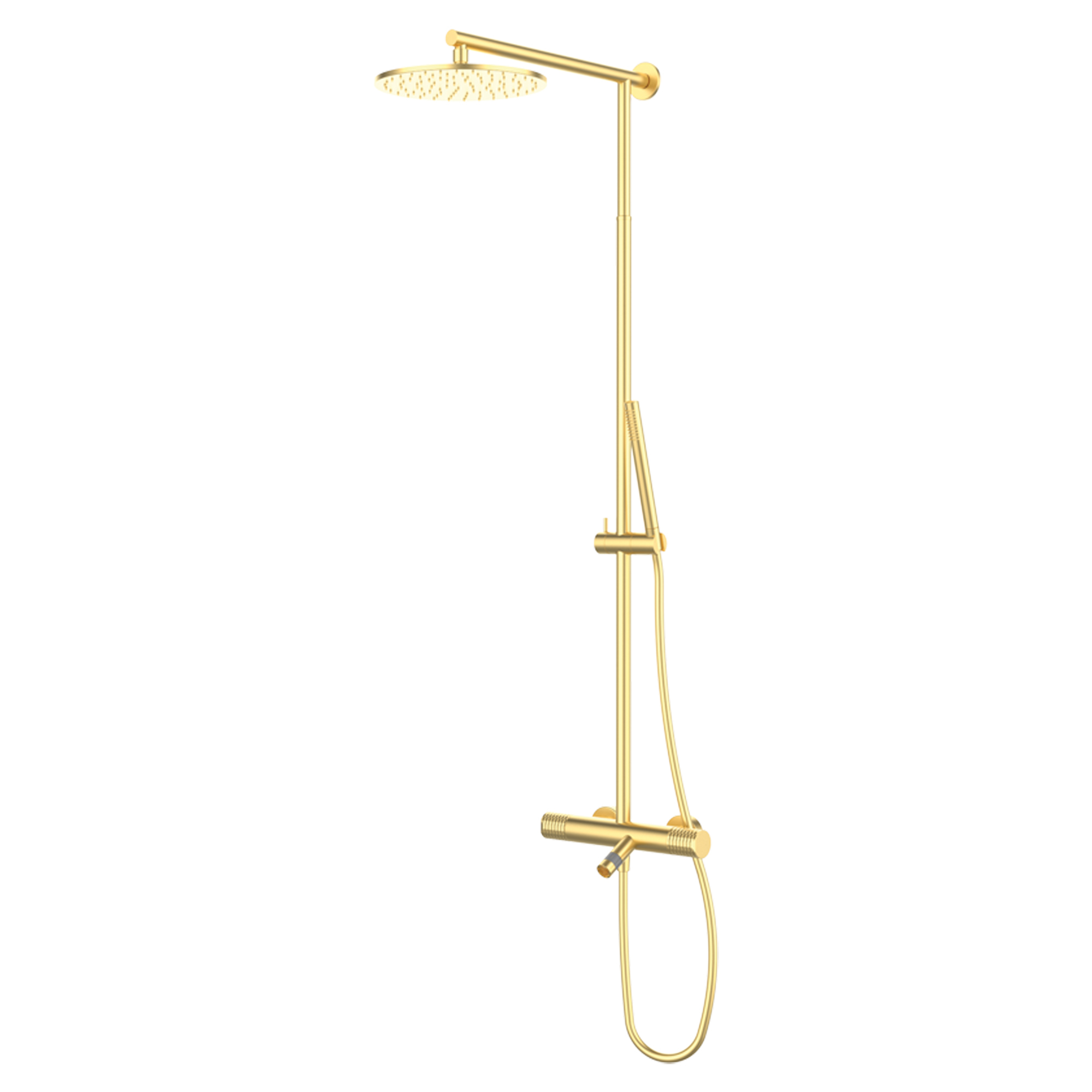 Takduschset med Badkarsblandare Elandra Guld Matt med Termostat