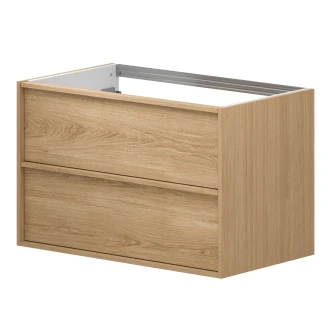 Tvättställsskåp <strong>Ekskär</strong>  Ek Matt 80 cm med Corian Handfat Vit Matt