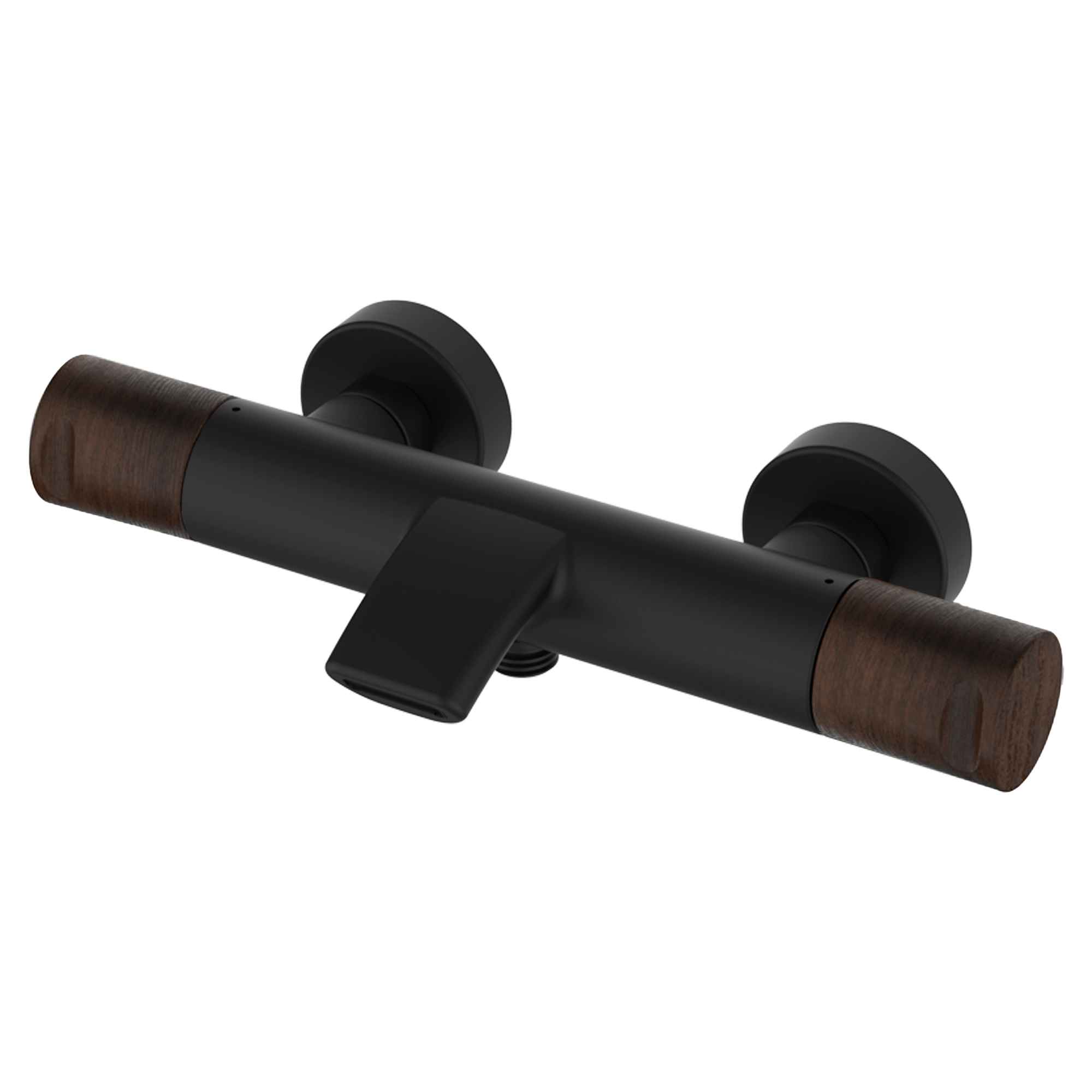 Badkarsblandare Kelver Svart-Nogal Matt med Termostat