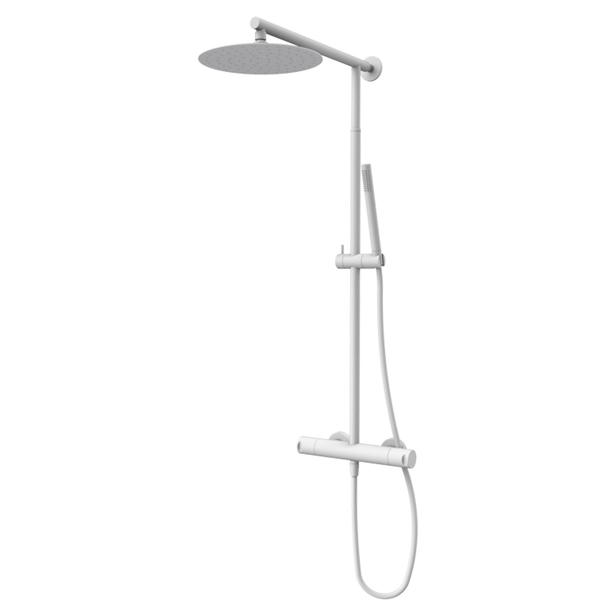 Takduschset Kelver Vit Matt med Termostat