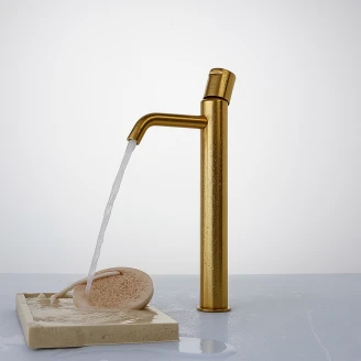 Tvättställsblandare <strong>Kelver</strong>  31 cm Guld Matt Hög