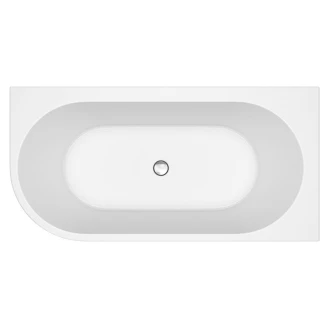Hörnbadkar Corselle Vit Blank 160 cm Höger med Krom Click-Clack Bottenventil