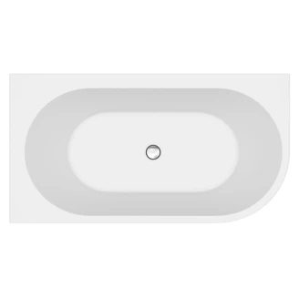Hörnbadkar Corselle Vit Blank 150 cm Vänster med Krom Click-Clack Bottenventil