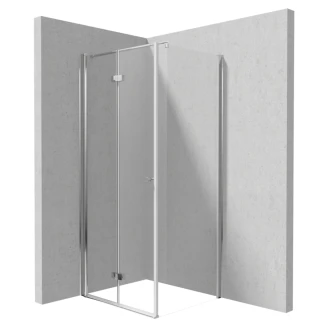 Duschhörn med Vikdörr <strong>Kerria Plus</strong>  80 + 70 cm Krom Blank