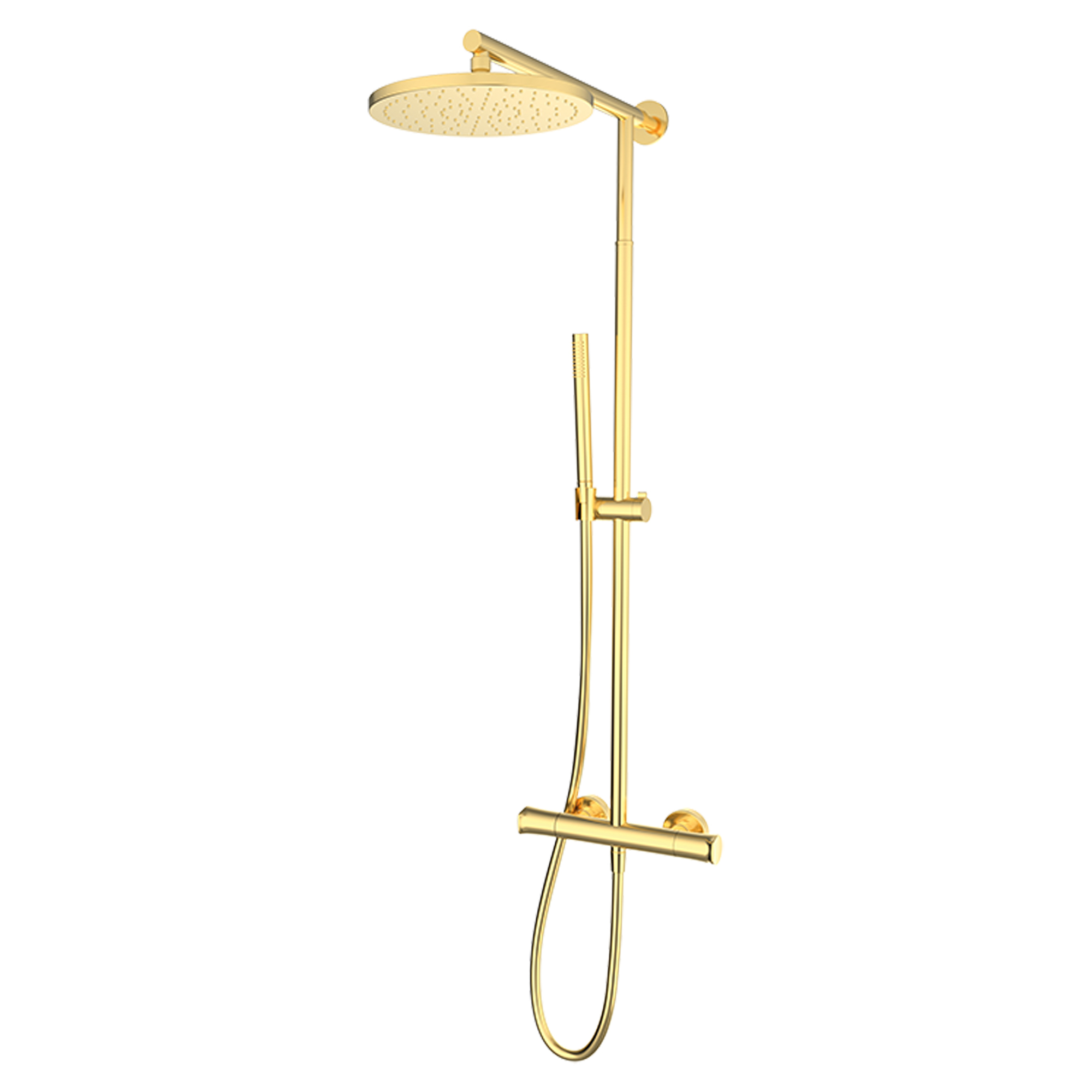 Takduschset Havren Guld Matt med Termostat & Antidroppsystem