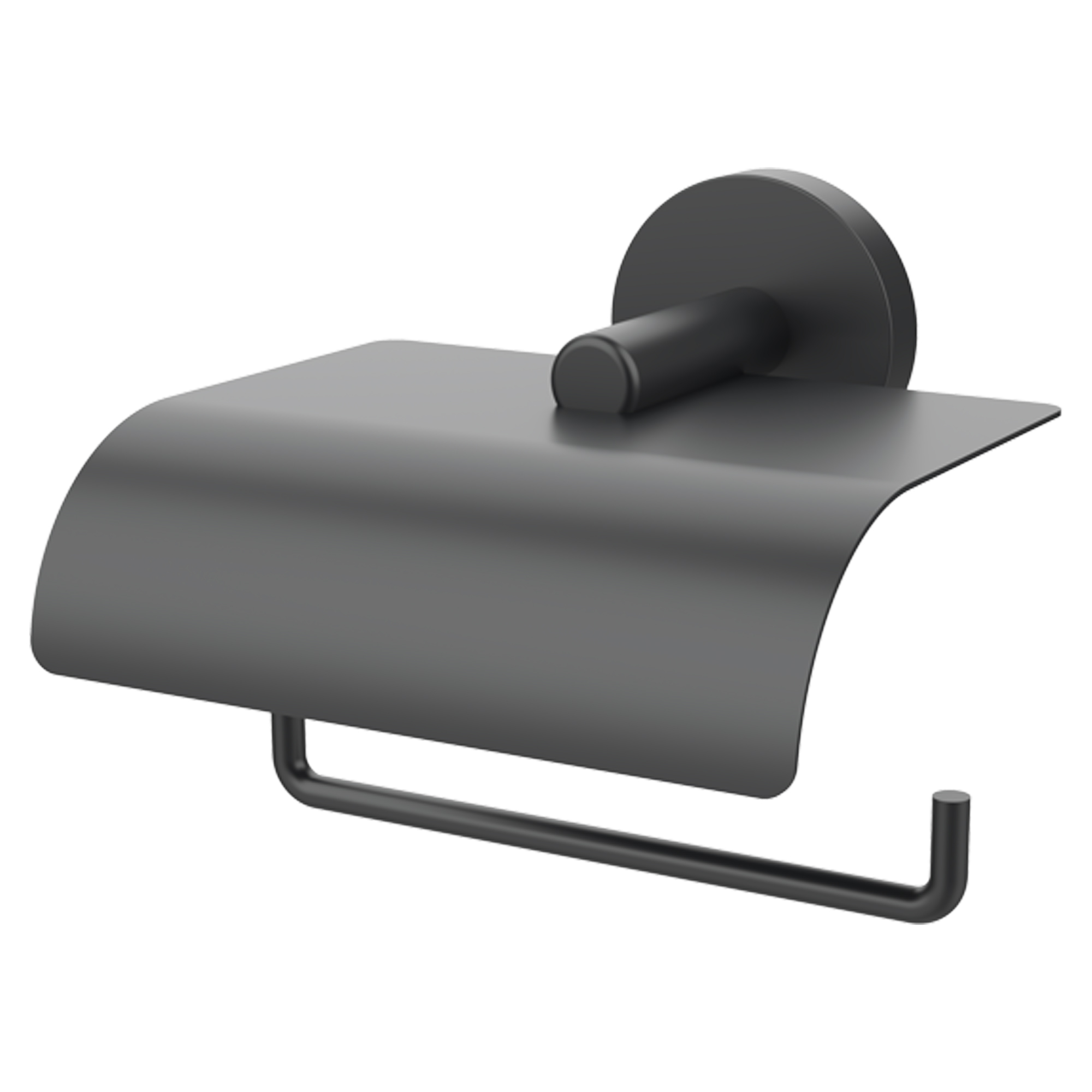 Toalettpappershållare med Lock Arven Metall Svart Matt